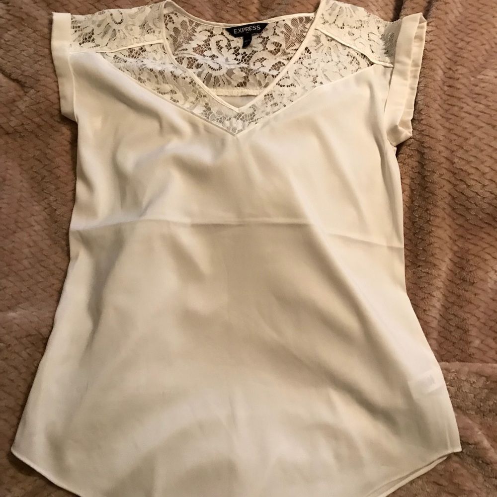 NWOT Express White Top w/Lace